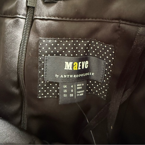 Anthropologie Maeve 3D Floral Black & White Polka Dot Mini Dress - Picture 9 of 10